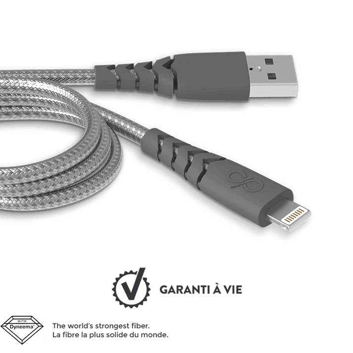 Photo du produit Câble renforcé USB A/Lightning 1.2 mètre