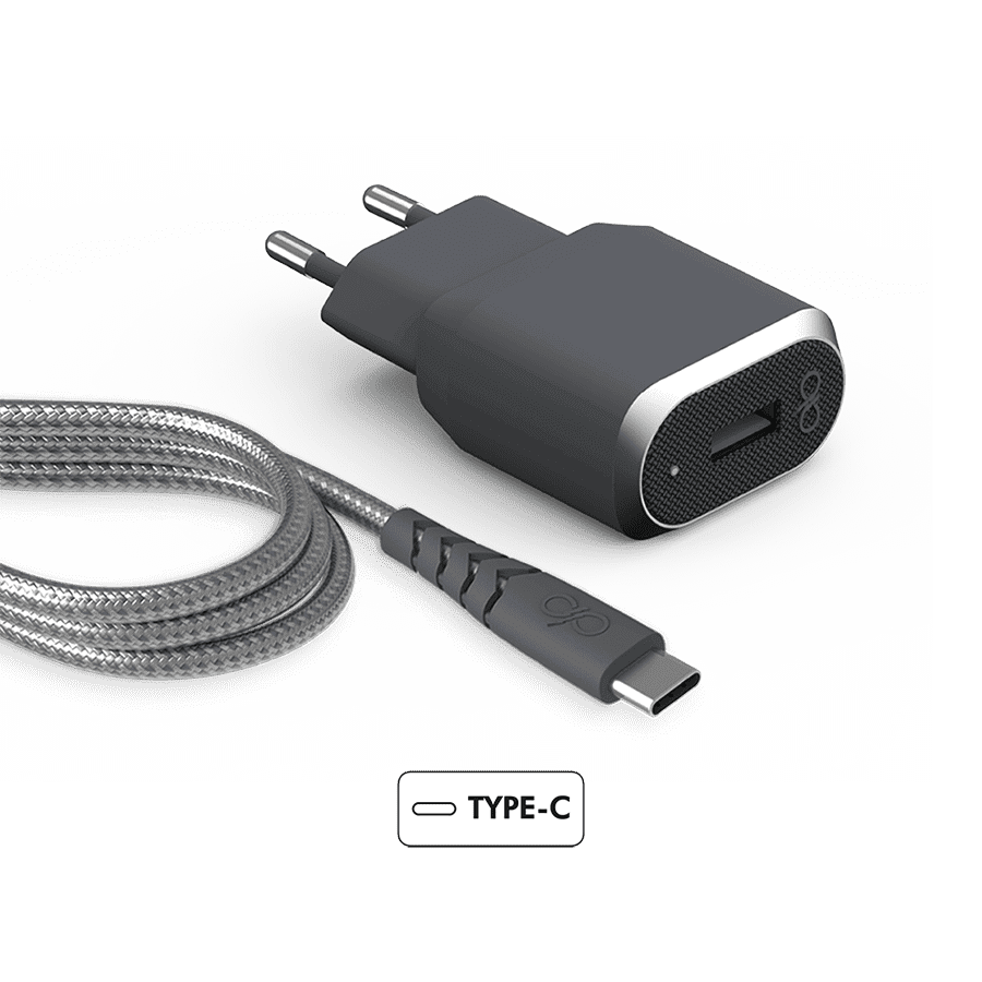 Chargeur secteur rapide et intelligent Force Power Gris avec 2 ports USB et USB  C - Chargeur pour téléphone mobile