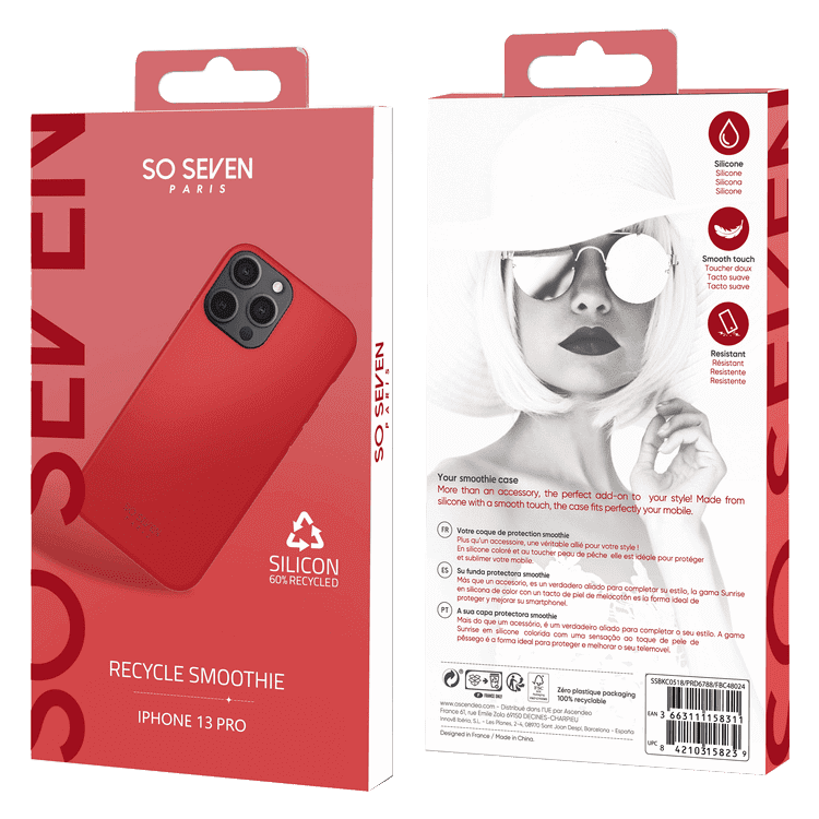 So Seven IPHONE 13 MINI RED RECYCLED SMOOTHIE CASE